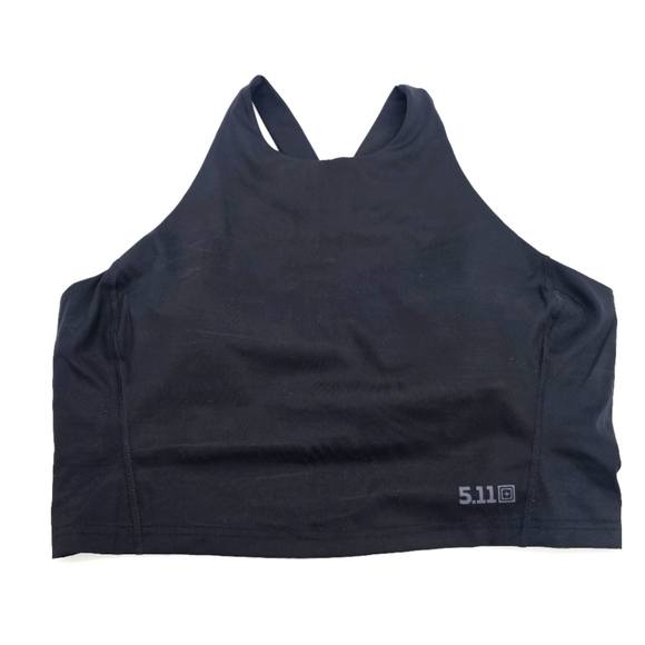 5.11 Black PT-R Max Effort Crop Long Line Sports Bra Athletic Top Size Xl New - Picture 1 of 7